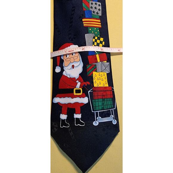 Santa Shopping Yule Ties Hallmark Ties Christmas - Picture 2 of 4